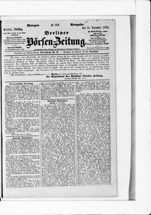 Berliner Börsen-Zeitung vom 15.12.1874