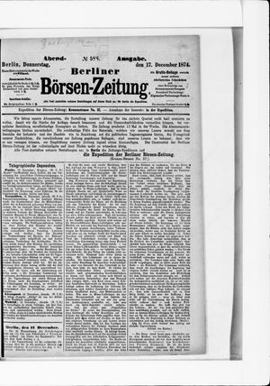 Berliner Börsen-Zeitung vom 17.12.1874