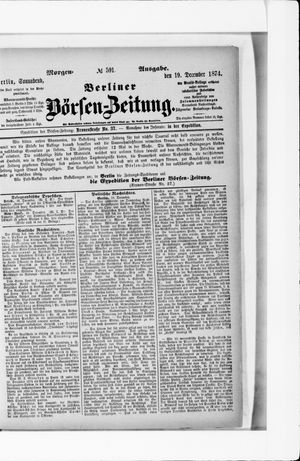 Berliner Börsen-Zeitung vom 19.12.1874