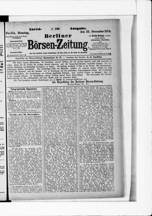 Berliner Börsen-Zeitung vom 22.12.1874