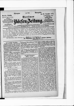 Berliner Börsen-Zeitung vom 29.12.1874