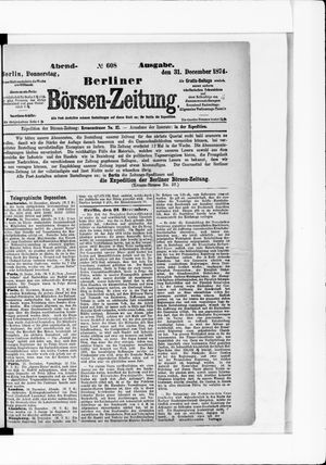 Berliner Börsen-Zeitung vom 31.12.1874