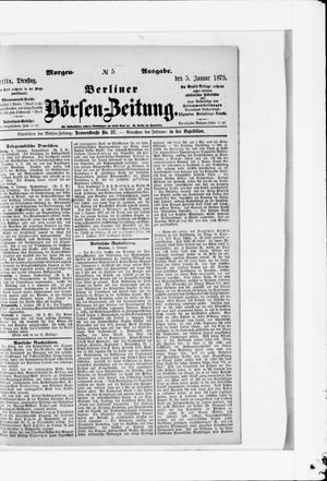 Berliner Börsen-Zeitung vom 05.01.1875