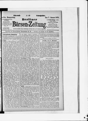 Berliner Börsen-Zeitung vom 07.01.1875