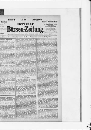 Berliner Börsen-Zeitung vom 08.01.1875