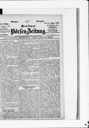 Berliner Börsen-Zeitung vom 12.01.1875