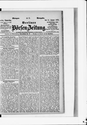 Berliner Börsen-Zeitung vom 14.01.1875