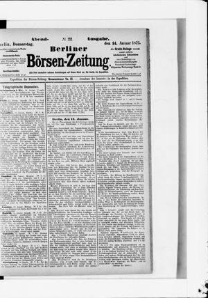 Berliner Börsen-Zeitung vom 14.01.1875