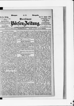 Berliner Börsen-Zeitung vom 15.01.1875