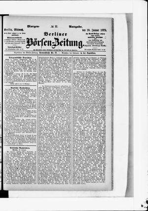 Berliner Börsen-Zeitung vom 20.01.1875