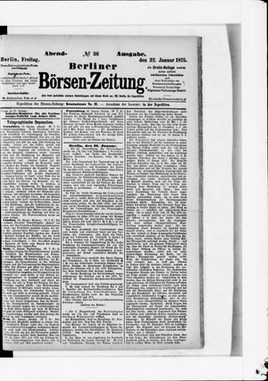 Berliner Börsen-Zeitung vom 22.01.1875