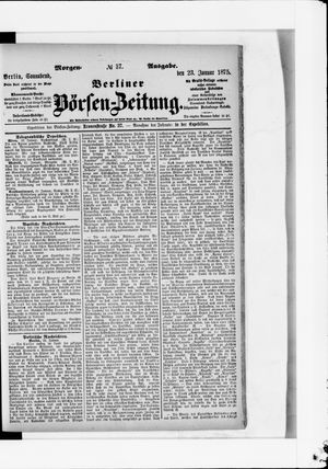 Berliner Börsen-Zeitung vom 23.01.1875