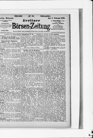 Berliner Börsen-Zeitung vom 03.02.1875