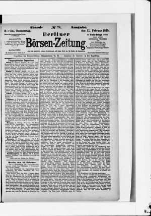 Berliner Börsen-Zeitung on Feb 11, 1875