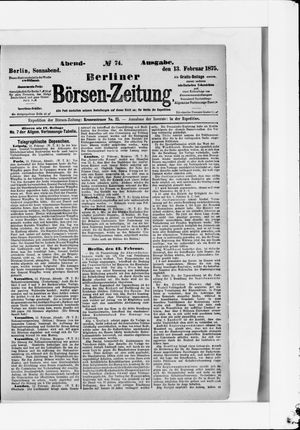 Berliner Börsen-Zeitung on Feb 13, 1875