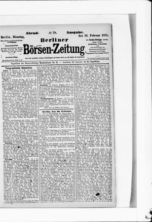 Berliner Börsen-Zeitung vom 16.02.1875