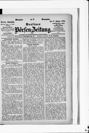 Berliner Börsen-Zeitung vom 27.02.1875