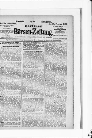 Berliner Börsen-Zeitung vom 27.02.1875