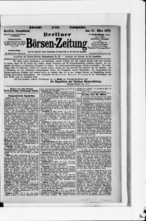 Berliner Börsen-Zeitung vom 27.03.1875