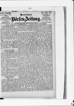 Berliner Börsen-Zeitung vom 08.04.1875
