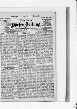 Berliner Börsen-Zeitung vom 15.04.1875