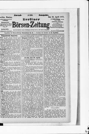 Berliner Börsen-Zeitung vom 19.04.1875
