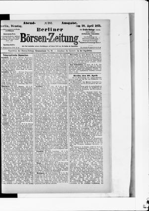 Berliner Börsen-Zeitung vom 20.04.1875