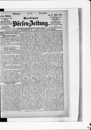 Berliner Börsen-Zeitung vom 21.04.1875