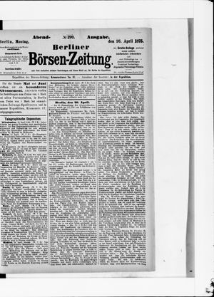 Berliner Börsen-Zeitung on Apr 26, 1875