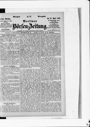 Berliner Börsen-Zeitung vom 27.04.1875