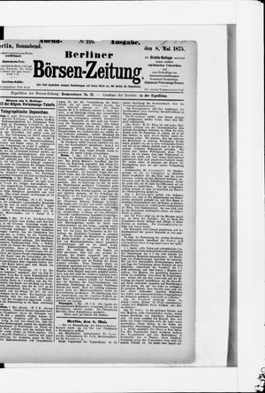 Berliner Börsen-Zeitung on May 8, 1875