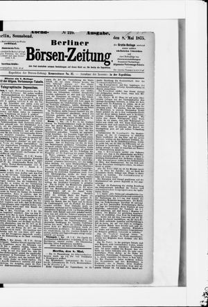 Berliner Börsen-Zeitung on May 8, 1875