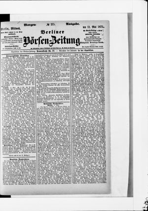 Berliner Börsen-Zeitung vom 12.05.1875