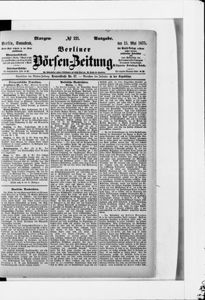 Berliner Börsen-Zeitung vom 15.05.1875