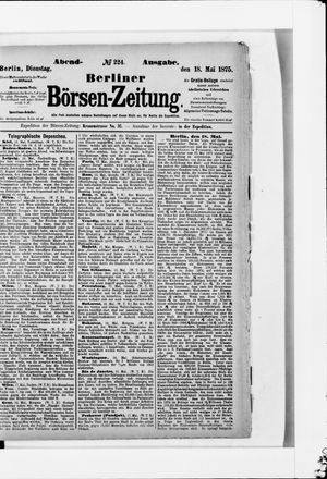 Berliner Börsen-Zeitung vom 18.05.1875