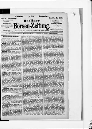 Berliner Börsen-Zeitung vom 20.05.1875
