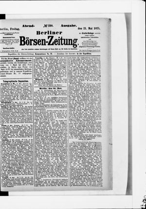 Berliner Börsen-Zeitung vom 21.05.1875