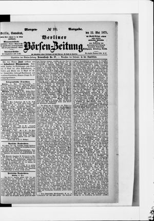Berliner Börsen-Zeitung on May 22, 1875