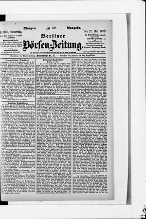 Berliner Börsen-Zeitung vom 27.05.1875