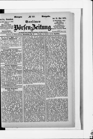 Berliner Börsen-Zeitung vom 29.05.1875