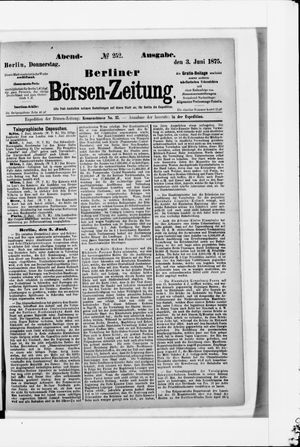 Berliner Börsen-Zeitung vom 03.06.1875