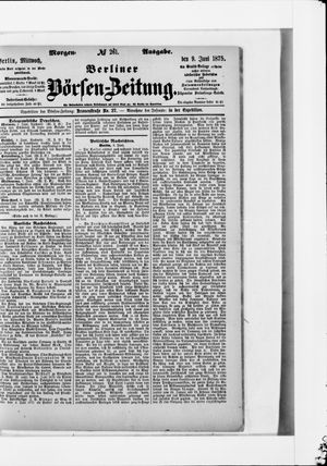 Berliner Börsen-Zeitung vom 09.06.1875