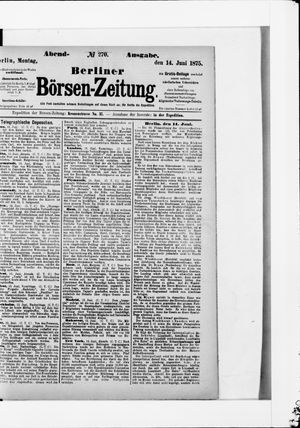 Berliner Börsen-Zeitung vom 14.06.1875