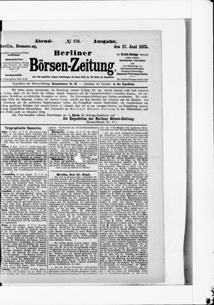 Berliner Börsen-Zeitung vom 17.06.1875