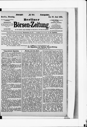 Berliner Börsen-Zeitung vom 22.06.1875