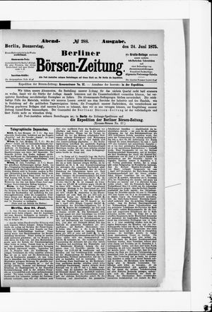 Berliner Börsen-Zeitung vom 24.06.1875