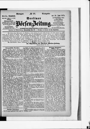 Berliner Börsen-Zeitung vom 26.06.1875
