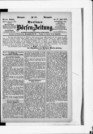 Berliner Börsen-Zeitung vom 27.06.1875