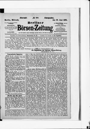 Berliner Börsen-Zeitung on Jun 30, 1875