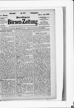 Berliner Börsen-Zeitung vom 05.07.1875